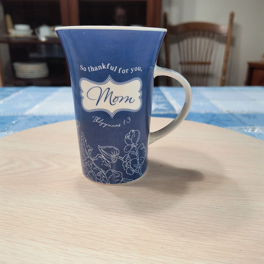 Blue Floral Mom Mug